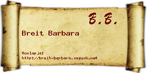 Breit Barbara névjegykártya
