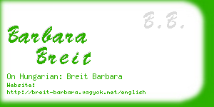 barbara breit business card